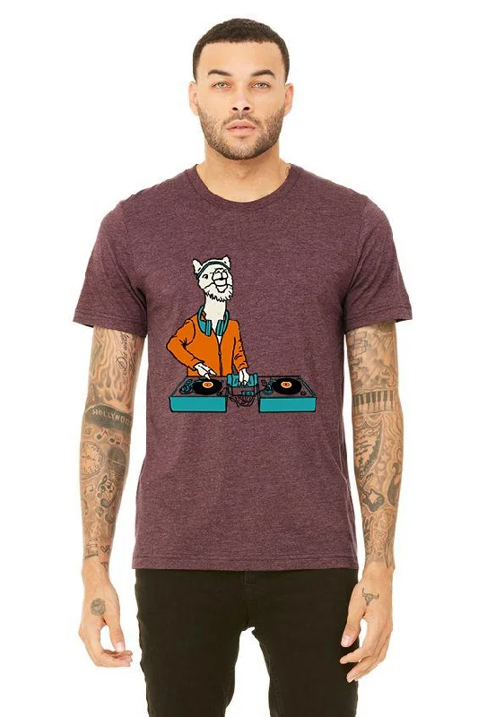 DJ LlamaRama T-Shirt - Unisex Heather Maroon