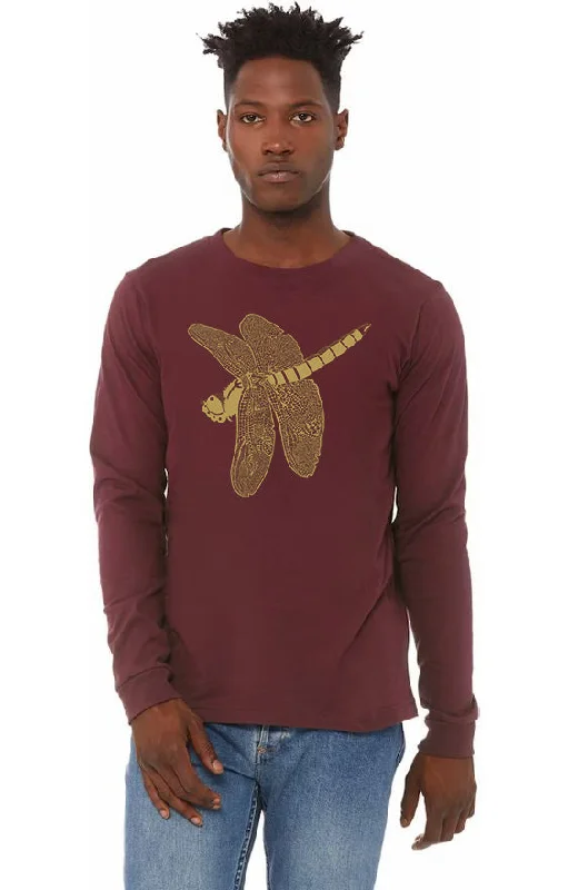 Dragonfly Jewel Long Sleeve Maroon Unisex Ultra Soft Tee