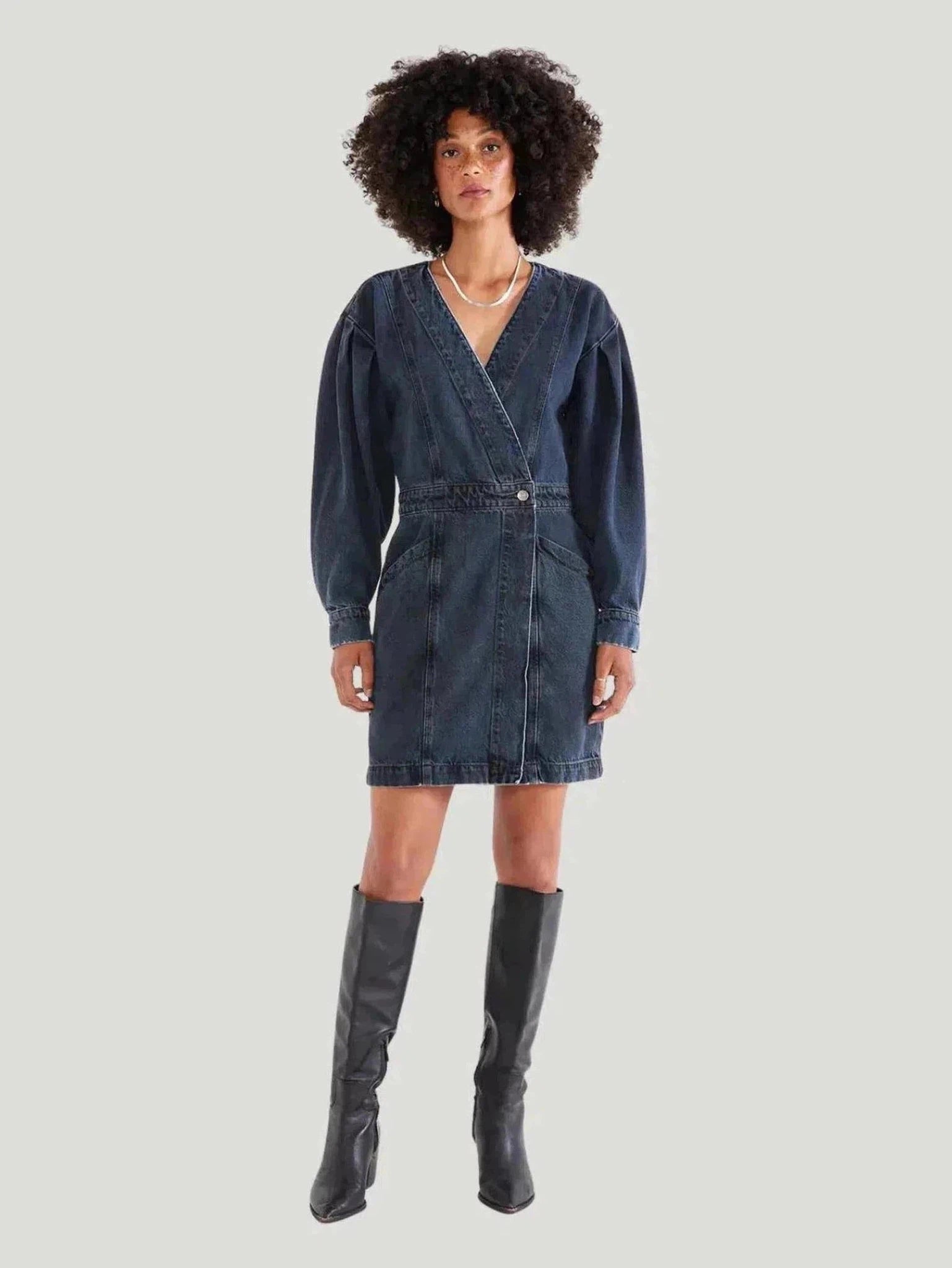 ÉTICA Mira Denim Wrap Dress