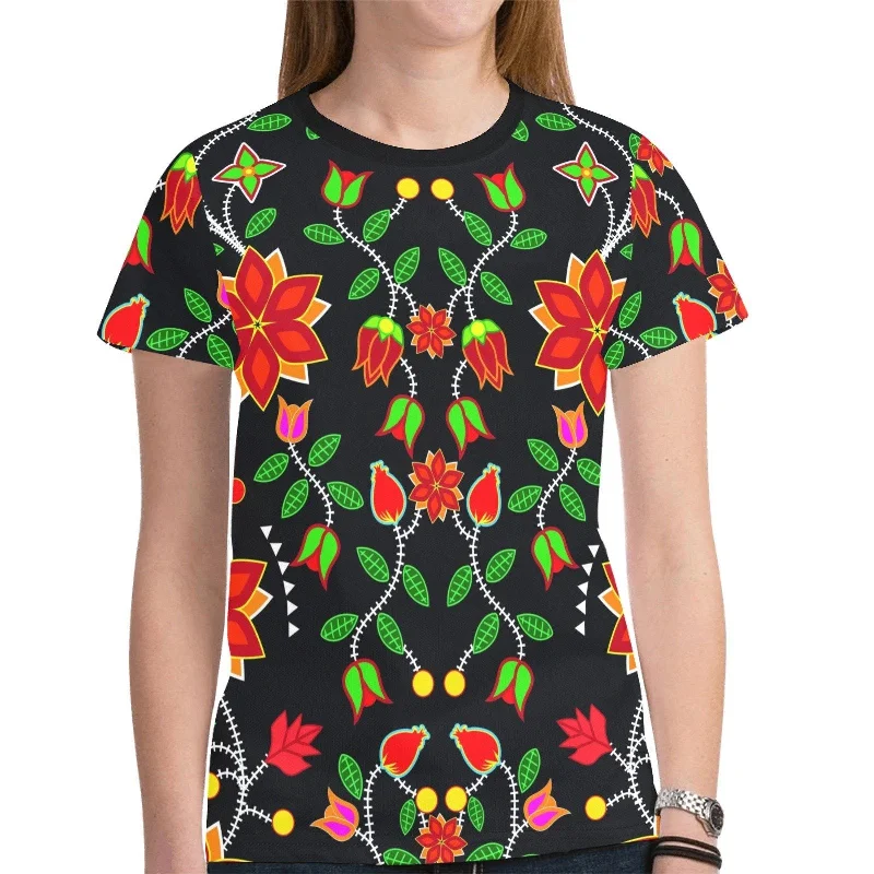 Floral Beadwork Six Bands T-shirt for Women Faux Fur Fabric Real Fur Fabric Shearling Fabric Floral Beadwork Six Bands T-shirt for Women Faux Fur Fabric Real Fur Fabric Shearling Fabric