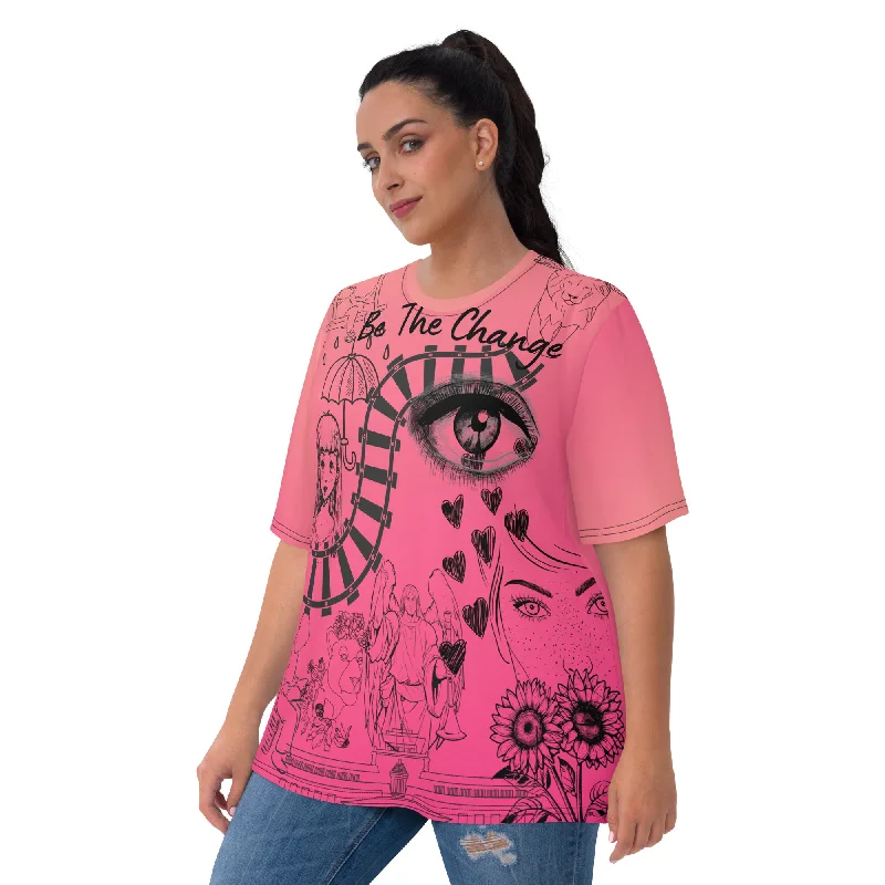 Be the change Women's T-shirt Handmade Hand-knitted Hand-woven