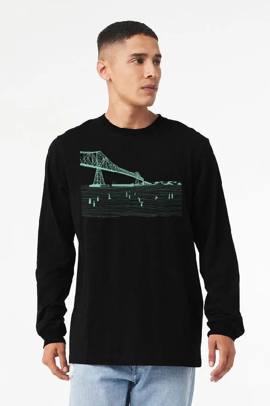 Gateway to the Sea Unisex Long Sleeve T-shirt Black