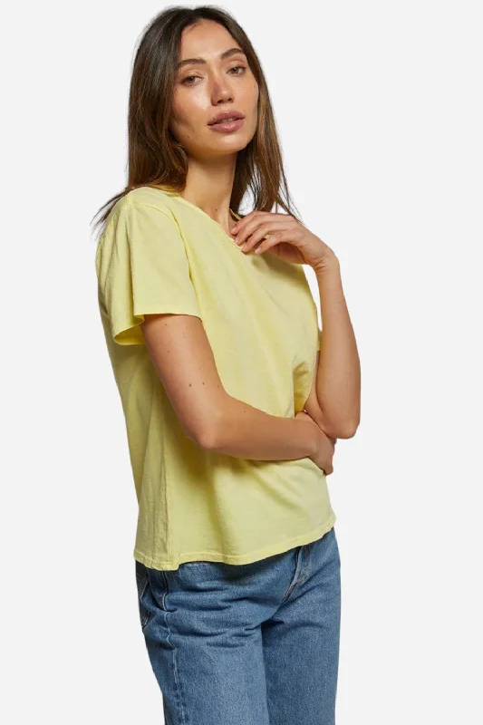 perfect white tee Harley Cotton Short Sleeve Boxy Crew Tee in Lemonade