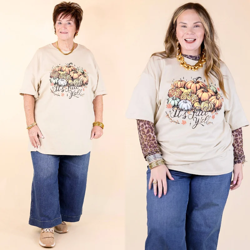 It's Fall Y'all Short Sleeve Graphic Tee in Cream Chenille Blend Fleece Blend Nylon Blend It's Fall Y'all Short Sleeve Graphic Tee in Cream Chenille Blend Fleece Blend Nylon Blend