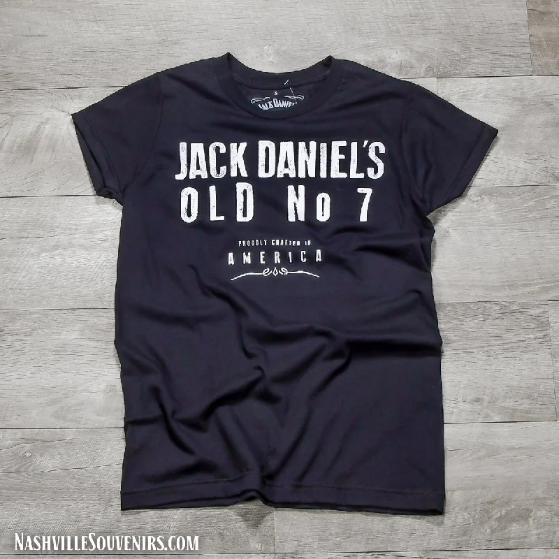 Jack Daniels Women's Old No 7 Distressed Font T-Shirt