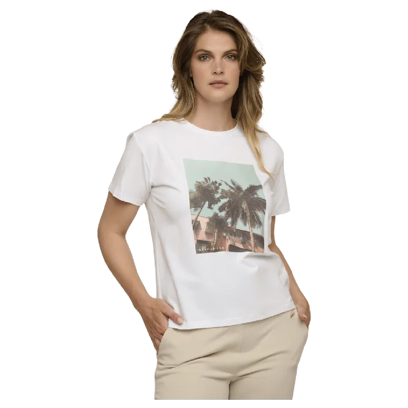 Rino & Pelle Jeda T-Shirt Palm Print Welt Pockets Slit Pockets