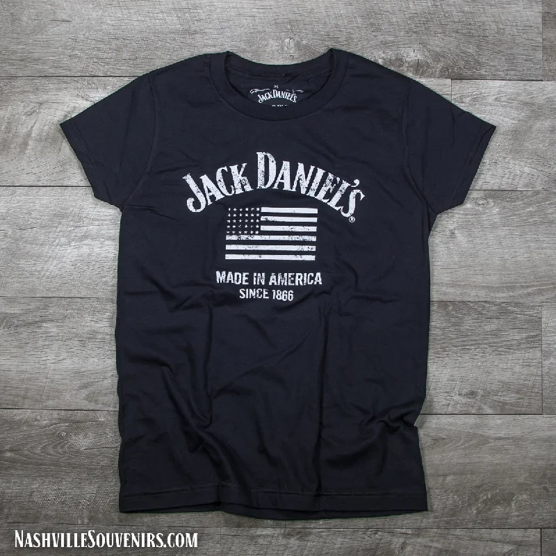 Ladies Jack Daniels Made in America Flag T-Shirt