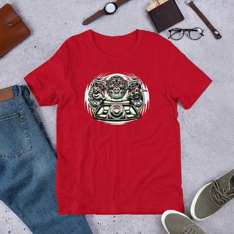 Music Monkey DJ Short-Sleeve Unisex Cotton T-Shirt Fleece Fabric Down Fabric Feather Fabric Music Monkey DJ Short-Sleeve Unisex Cotton T-Shirt Fleece Fabric Down Fabric Feather Fabric
