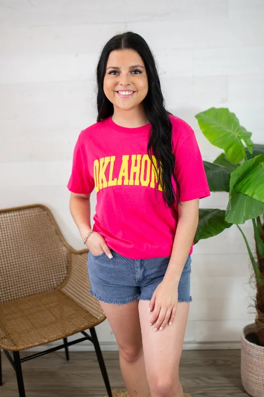 Oklahoma Hot Pink & Yellow Graphic Tee