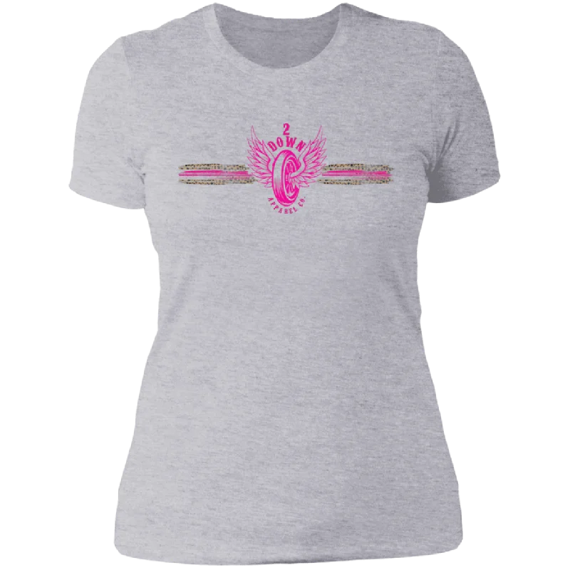 Leopard Retro Tire with wings in hot pink Ladies' Boyfriend T-Shirt Solid Color Striped Floral Leopard Retro Tire with wings in hot pink Ladies' Boyfriend T-Shirt Solid Color Striped Floral