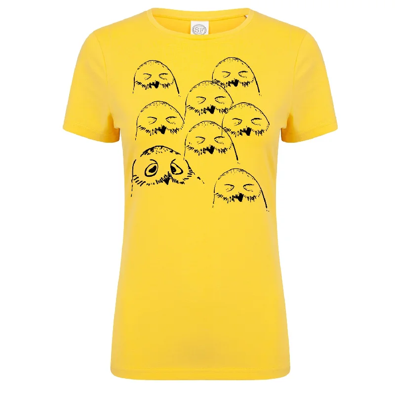 Owls women t-shirt Graphic T-Shirt Round Neck Polyester