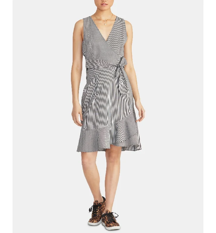 Dawn Striped Faux-Wrap Dress