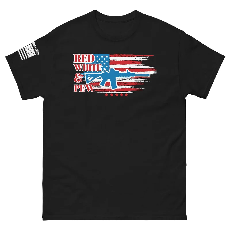 Red, White, and Pew American Flag- Short-Sleeve Unisex T-Shirt