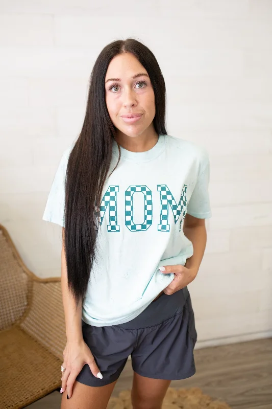 Sea Glass Checkered Mom Graphic Tee