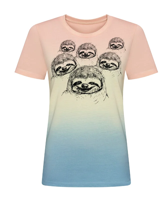 Tie dye festival t-shirt, sloths Chenille Brocade Lace
