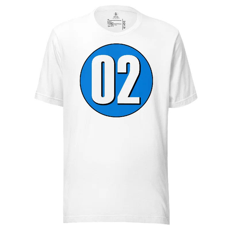 Unisex t-shirt: White on Blue 02