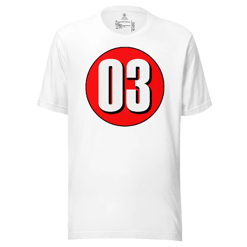 Unisex t-shirt: White on Red 03