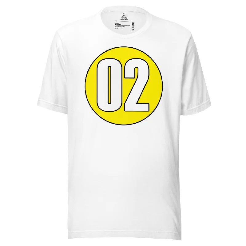 Unisex t-shirt: White on Yellow 02