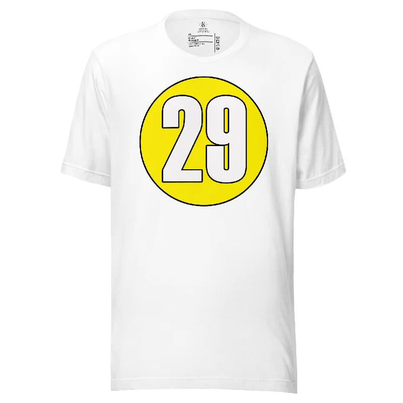 Unisex t-shirt: White on Yellow 29