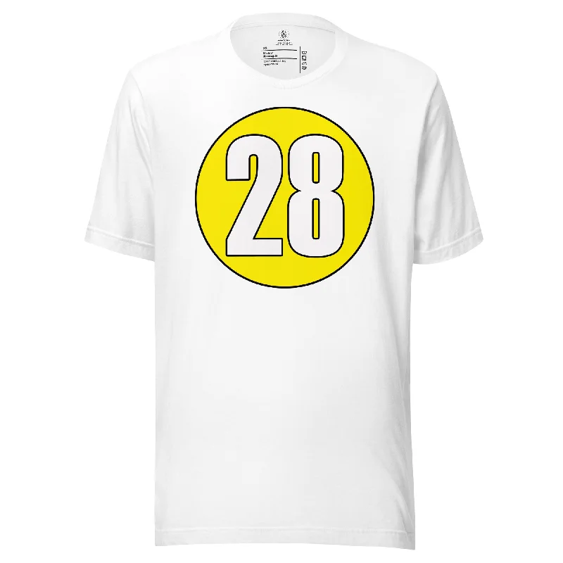 Unisex t-shirt: White on Yellow 28