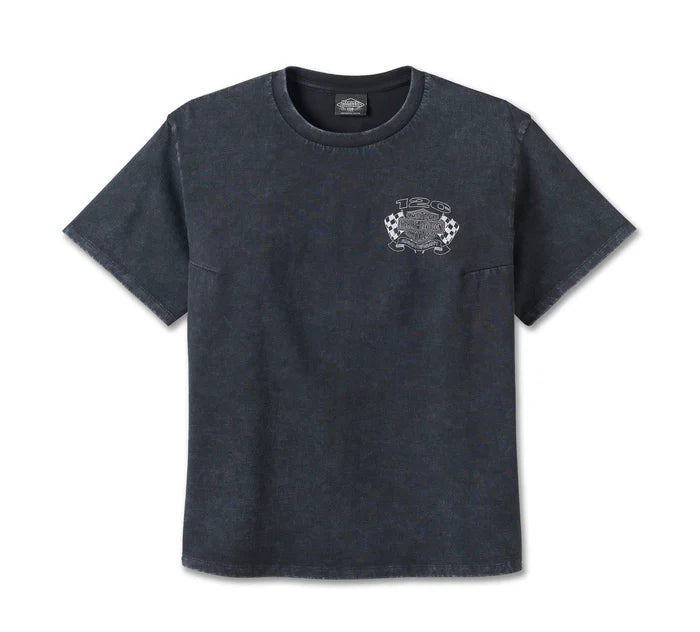 Women's 120th Anniversary Relaxed Fit Tee: 97461-23VW Zippered Front Buttoned Front Snap Front Women's 120th Anniversary Relaxed Fit Tee: 97461-23VW Zippered Front Buttoned Front Snap Front