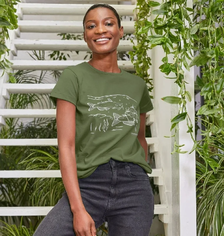 Women's Catfish T-shirt Solid Color Striped Floral
