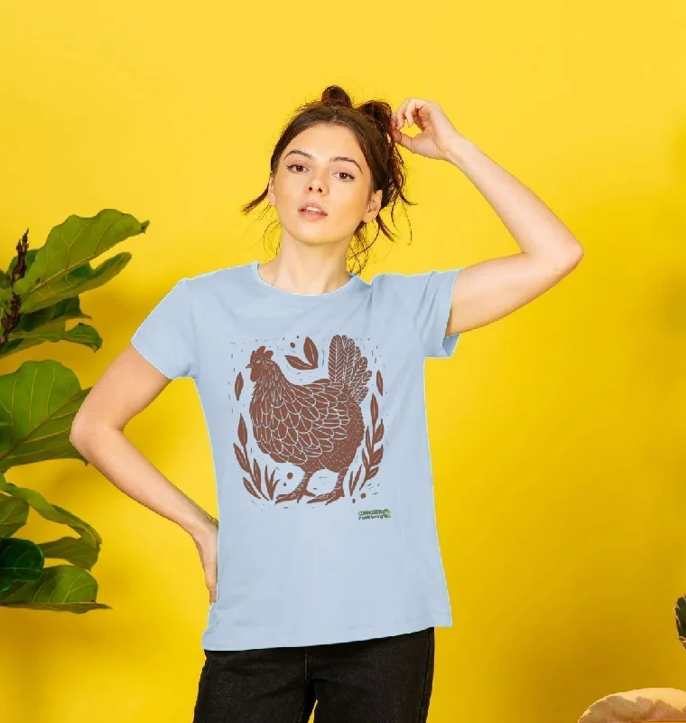 Women's Happy Hens Only T-Shirt Rayon Fabric Velvet Fabric Corduroy Fabric