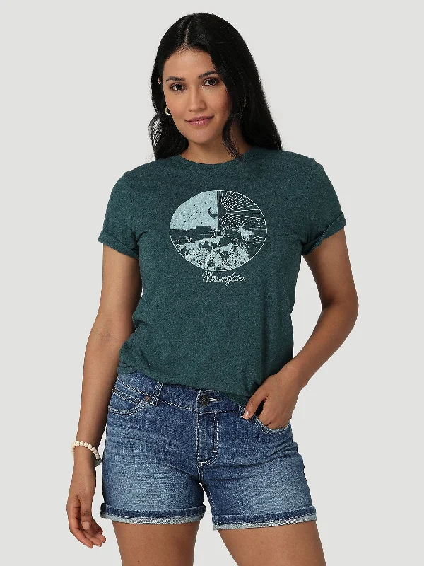 Women's Wrangler Night And Day Desert Slim Fit Tee In June Bug Heather