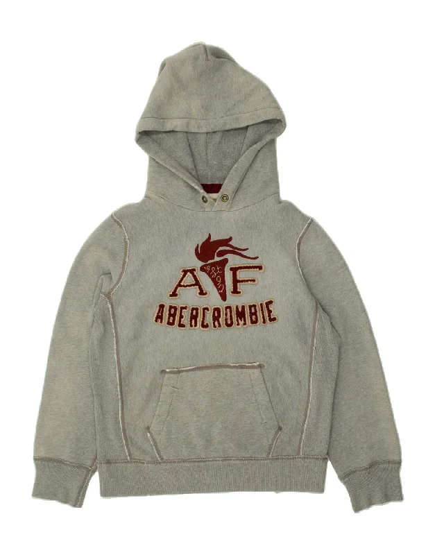 ABERCROMBIE & FITCH Mens Graphic Hoodie Jumper Small Grey Cotton Hoodie with Earth Tones Natural Calm ABERCROMBIE & FITCH Mens Graphic Hoodie Jumper Small Grey Cotton Hoodie with Earth Tones Natural Calm