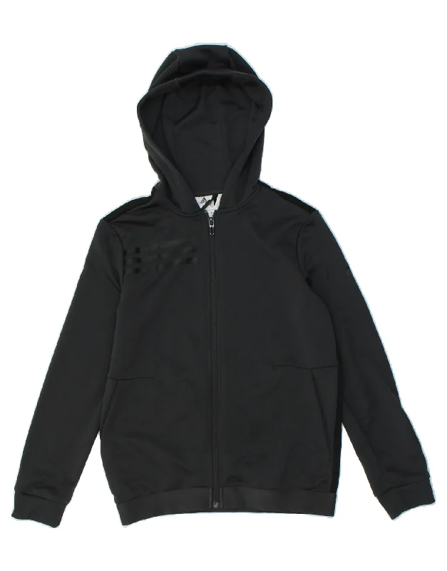 ADIDAS Boys Climalite Zip Hoodie Sweater 11-12 Years Grey Colourblock Hoodie with Stripes Bold Sporty ADIDAS Boys Climalite Zip Hoodie Sweater 11-12 Years Grey Colourblock Hoodie with Stripes Bold Sporty
