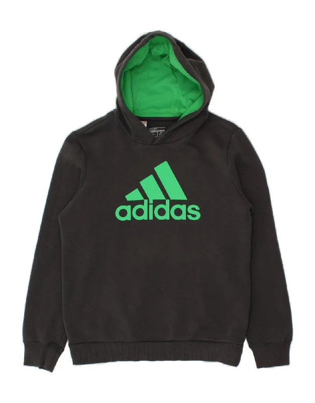 ADIDAS Boys Graphic Hoodie Jumper 13-14 Years Grey Cotton Hoodie with Hem Lace Feminine Delicate ADIDAS Boys Graphic Hoodie Jumper 13-14 Years Grey Cotton Hoodie with Hem Lace Feminine Delicate