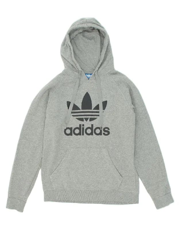 ADIDAS Mens Graphic Hoodie Jumper Medium Grey Cotton Hoodie with Cropped Fit Short Trendy ADIDAS Mens Graphic Hoodie Jumper Medium Grey Cotton Hoodie with Cropped Fit Short Trendy