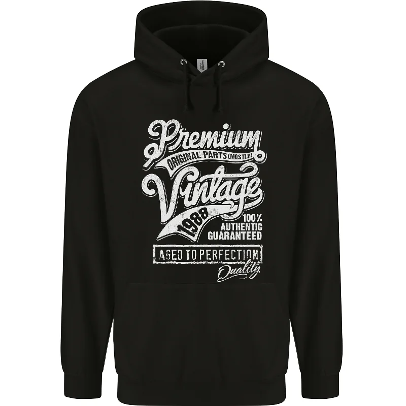 Aged to Perfection Vintage 36th Birthday 1988 Mens 80% Cotton Hoodie Hoodie with Mock Neck Collared Structured Aged to Perfection Vintage 36th Birthday 1988 Mens 80% Cotton Hoodie Hoodie with Mock Neck Collared Structured