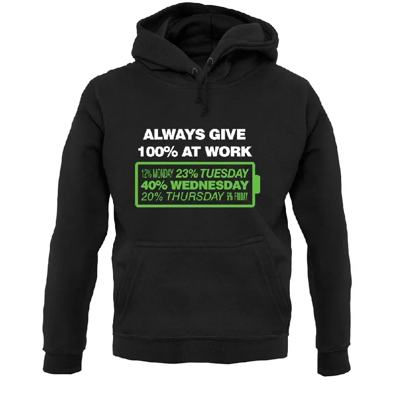 Always Give 100% At Work Unisex Hoodie