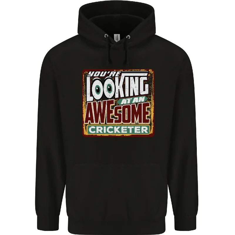 An Awesome Cricketer Mens 80% Cotton Hoodie