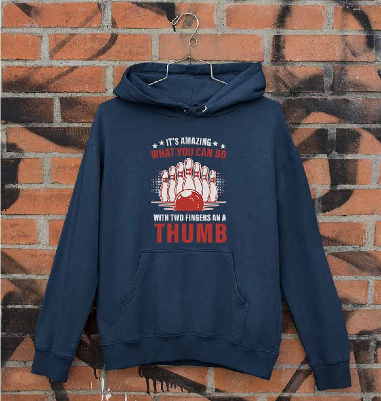Bowling Unisex Hoodie for Men/Women Hoodie with Half-Zip Sporty Casual