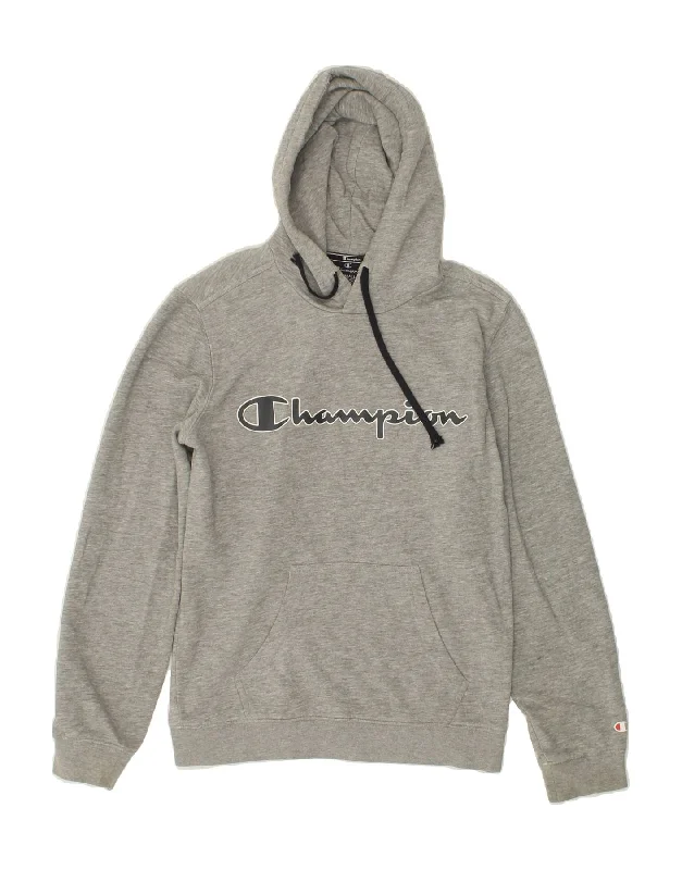 CHAMPION Mens Graphic Hoodie Jumper XS Grey Cotton Hoodie with Belted Waist Structured Tailored CHAMPION Mens Graphic Hoodie Jumper XS Grey Cotton Hoodie with Belted Waist Structured Tailored