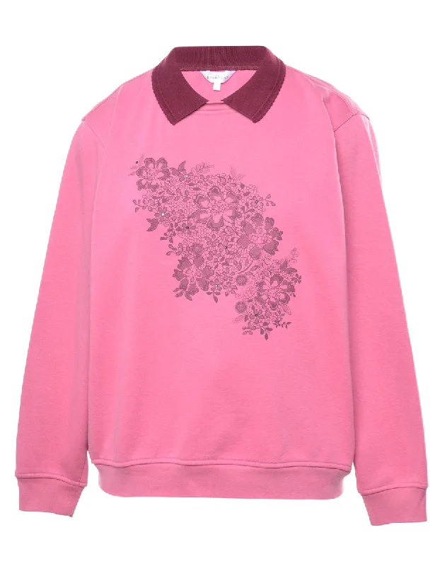 Floral Printed Sweatshirt - S