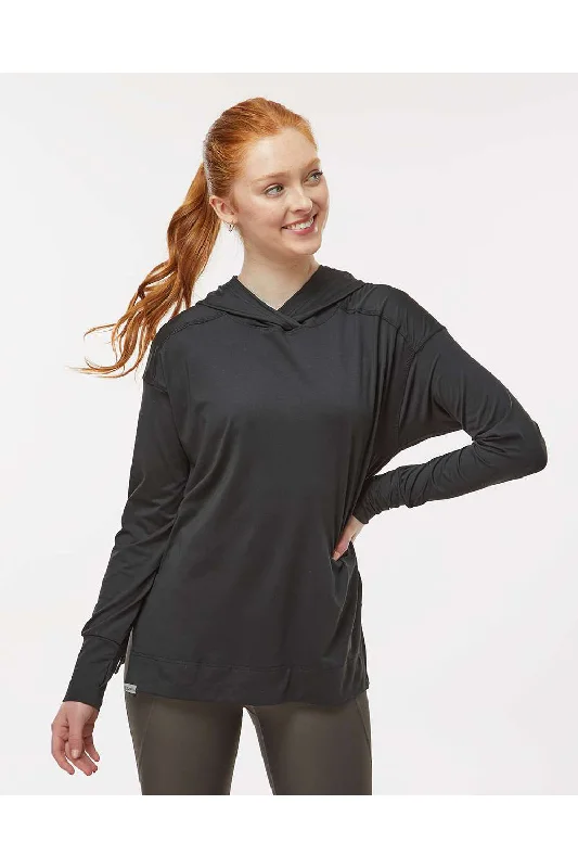 Holloway Womens Eco Revive Ventura Moisture Wicking Hooded Sweatshirt Hoodie - Black