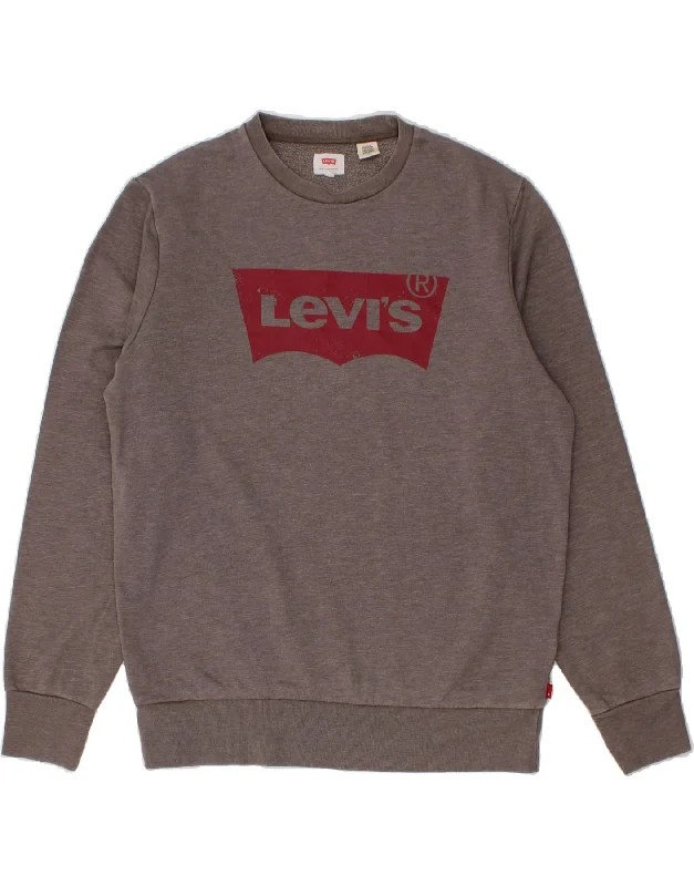 LEVI'S Mens Graphic Sweatshirt Jumper Large Grey Cotton Hoodie with Turtle Neck Cozy Winter LEVI'S Mens Graphic Sweatshirt Jumper Large Grey Cotton Hoodie with Turtle Neck Cozy Winter