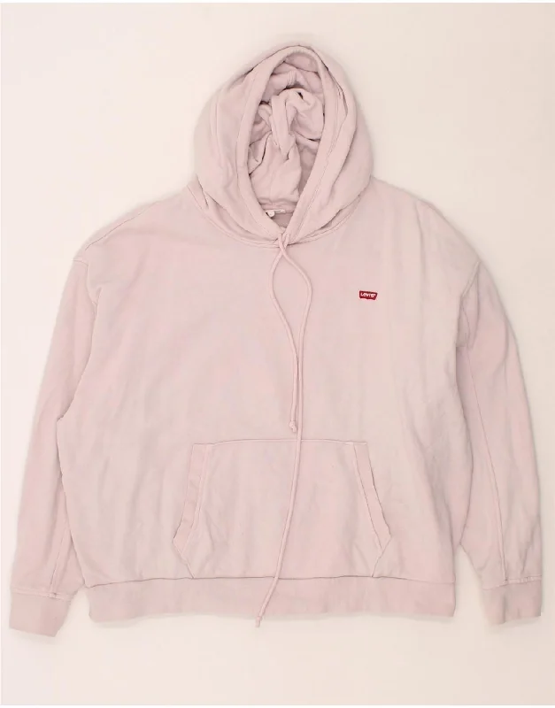 LEVI'S Womens Oversized Hoodie Jumper UK 16 Large Purple Hoodie with Ribbed Neckline Snug Warm LEVI'S Womens Oversized Hoodie Jumper UK 16 Large Purple Hoodie with Ribbed Neckline Snug Warm