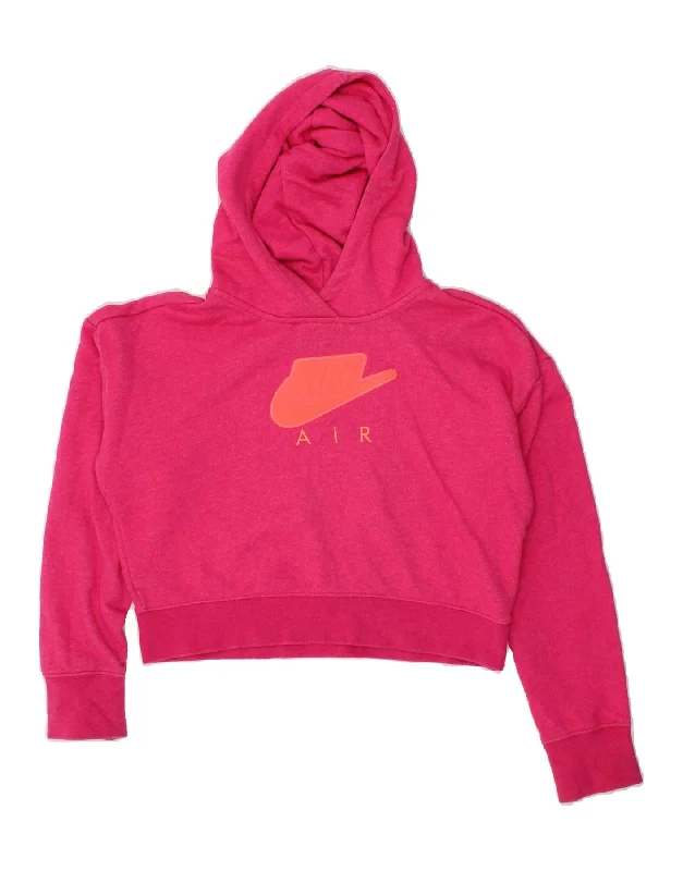 NIKE Girls Crop Oversized Graphic Hoodie Jumper 13-14 Years XL Pink Cotton Hoodie with Set-In Sleeves Structured Classic NIKE Girls Crop Oversized Graphic Hoodie Jumper 13-14 Years XL Pink Cotton Hoodie with Set-In Sleeves Structured Classic
