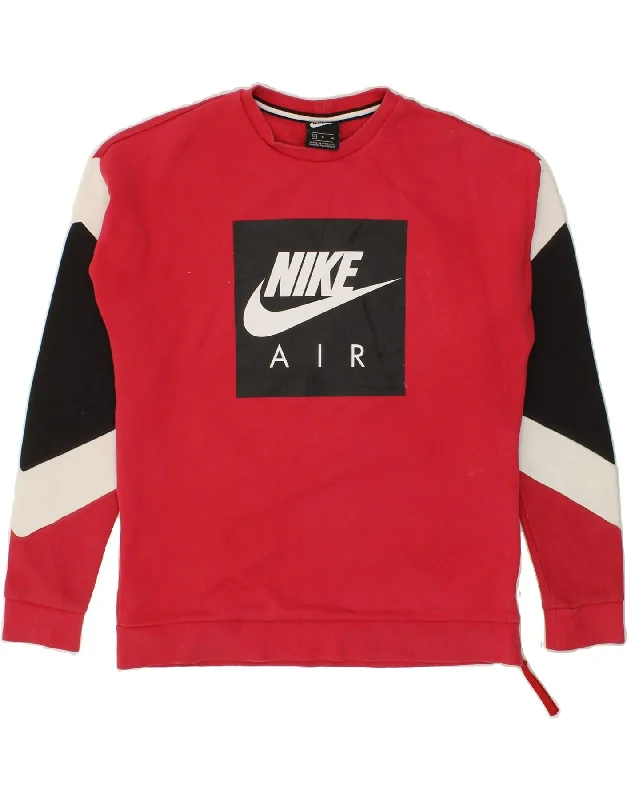 NIKE Mens Graphic Sweatshirt Jumper Medium Red Cotton