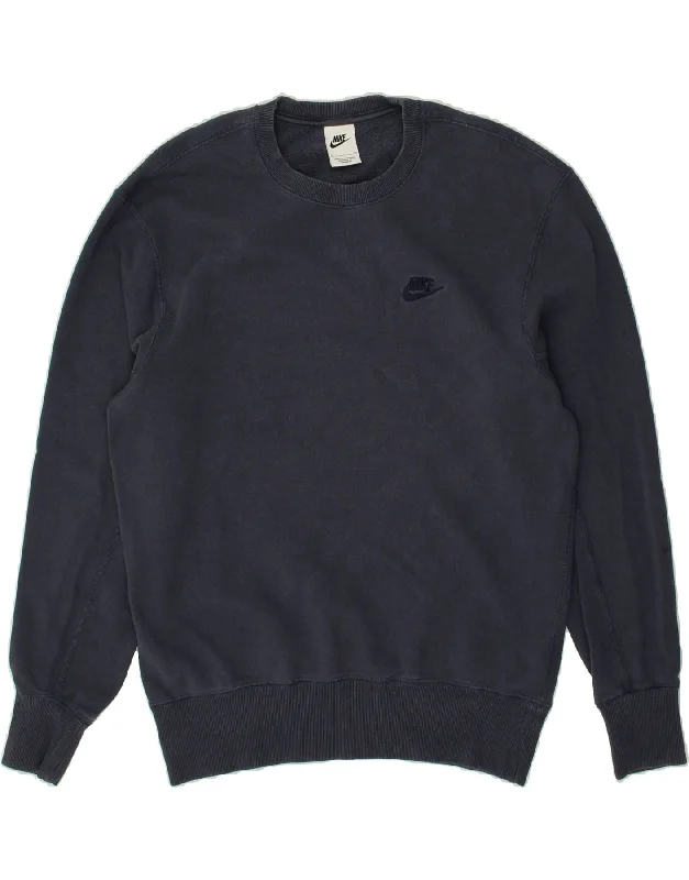 NIKE Mens Sweatshirt Jumper Small Navy Blue Cotton Hoodie with Frayed Bohemian Relaxed NIKE Mens Sweatshirt Jumper Small Navy Blue Cotton Hoodie with Frayed Bohemian Relaxed