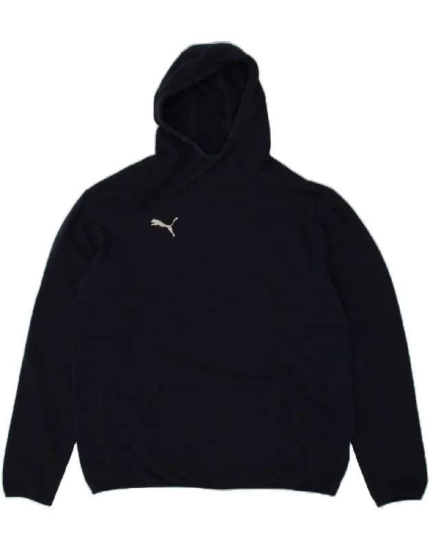 PUMA Mens Hoodie Jumper XL Navy Blue Cotton