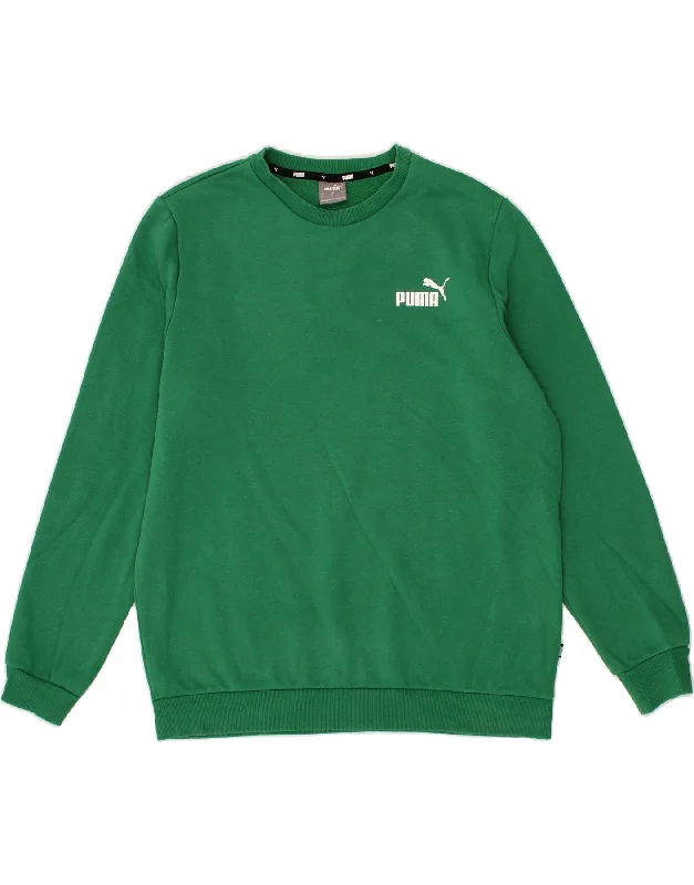 PUMA Mens Sweatshirt Jumper Large Green Cotton