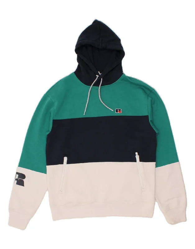 RUSSELL ATHLETIC Mens Graphic Hoodie Jumper Small Multicoloured Hoodie with Zipper Placket Modern Functional RUSSELL ATHLETIC Mens Graphic Hoodie Jumper Small Multicoloured Hoodie with Zipper Placket Modern Functional