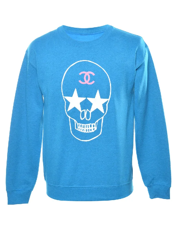 Skull Printed Sweatshirt - M