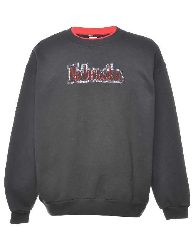 Studded Nebraska Printed Sweatshirt - XXL