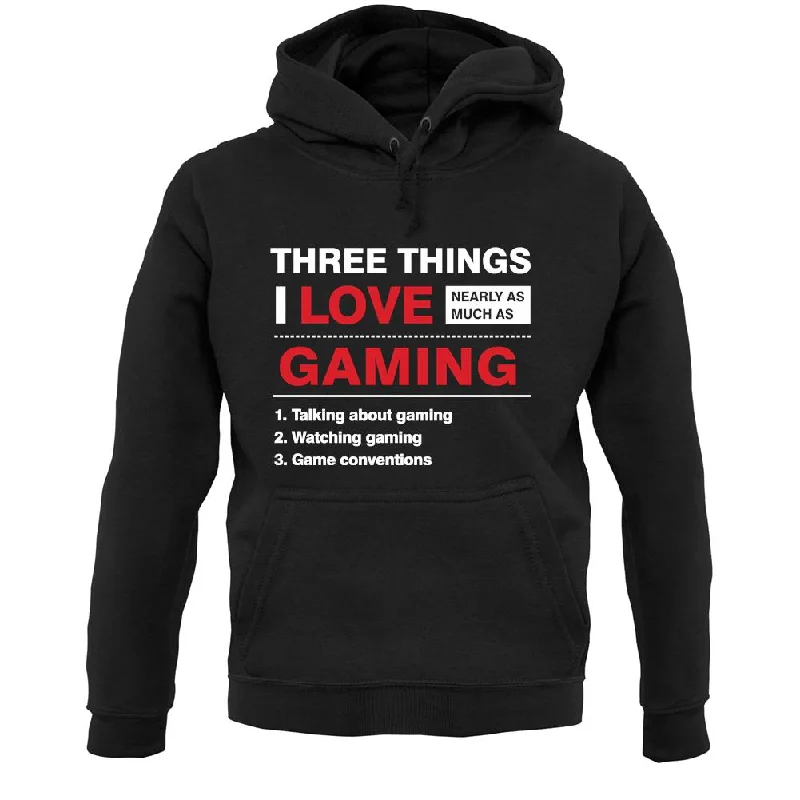Three Things I Love Nearly As Much As Gaming Unisex Hoodie Hoodie with Neon Bright Vibrant Three Things I Love Nearly As Much As Gaming Unisex Hoodie Hoodie with Neon Bright Vibrant